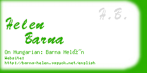helen barna business card